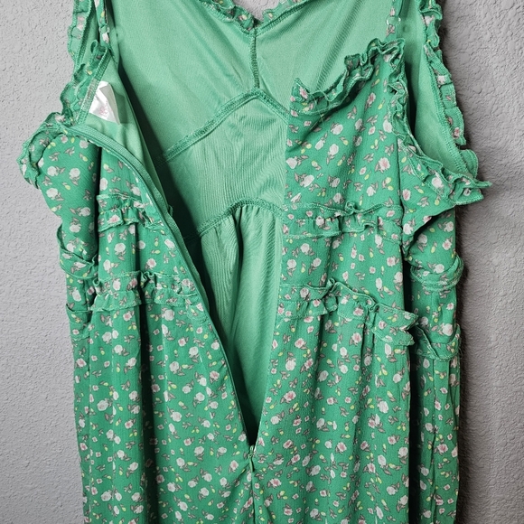 Women XXL Juniors 19 Easter Dress Spring Floral Ruffle Midi Prairie Cottage Core - Picture 10 of 12